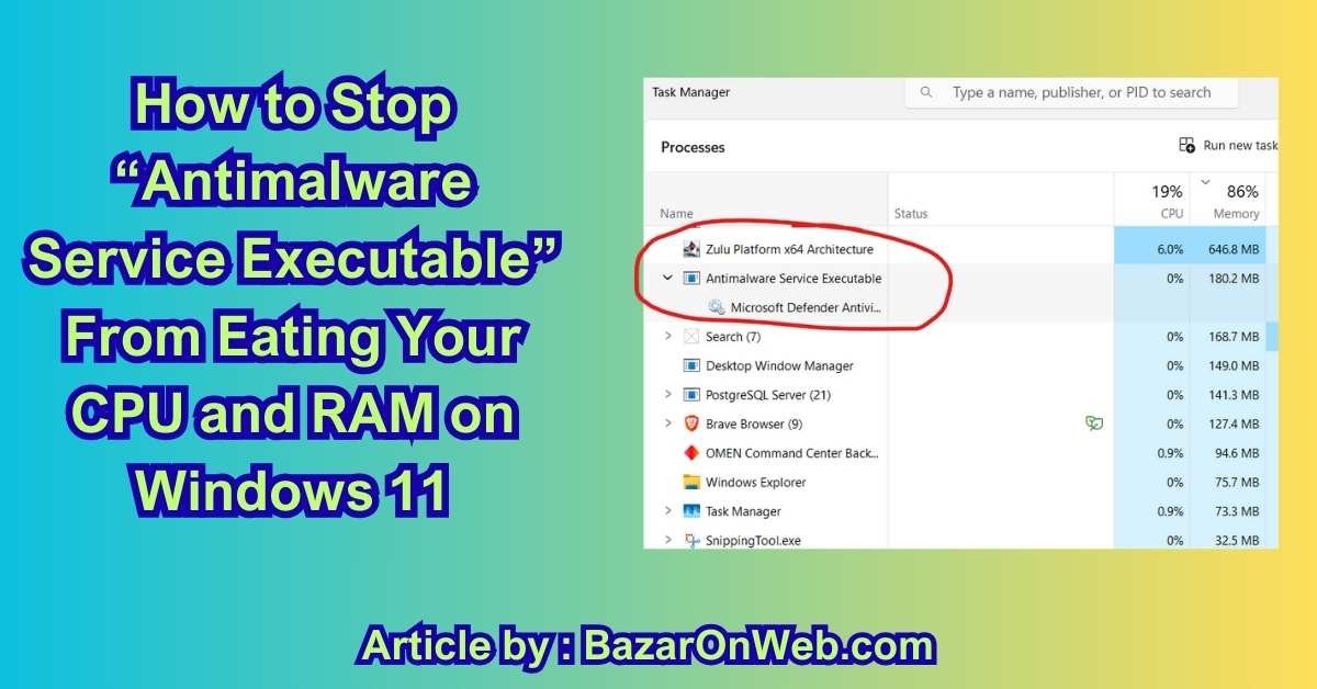 How to Stop “Antimalware Service Executable” From Eating Your CPU and RAM on Windows 11