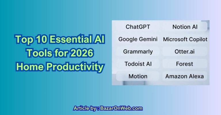 Top 10 Essential AI Tools for 2026 Home Productivity - BazarOnWeb