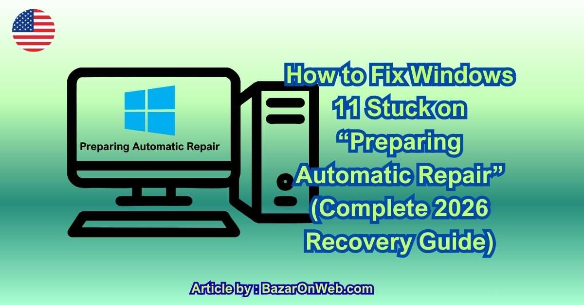 How to Fix Windows 11 Stuck on “Preparing Automatic Repair” (Complete 2026 Recovery Guide)