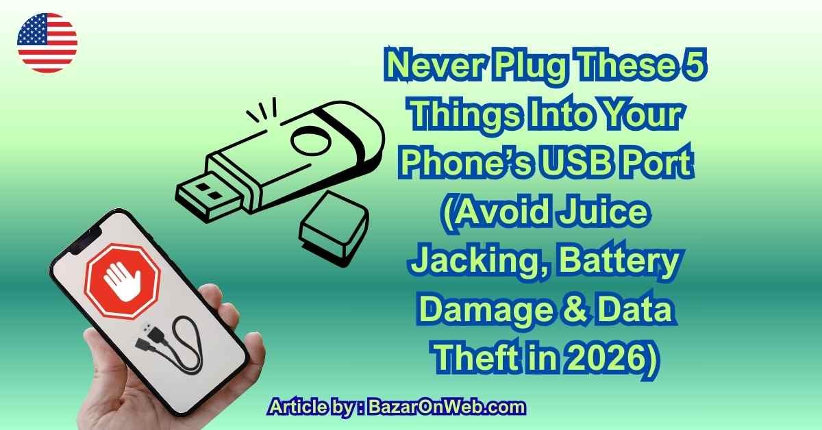 Never Plug These 5 Things Into Your Phone’s USB Port (Avoid Juice Jacking, Battery Damage & Data Theft in 2026)