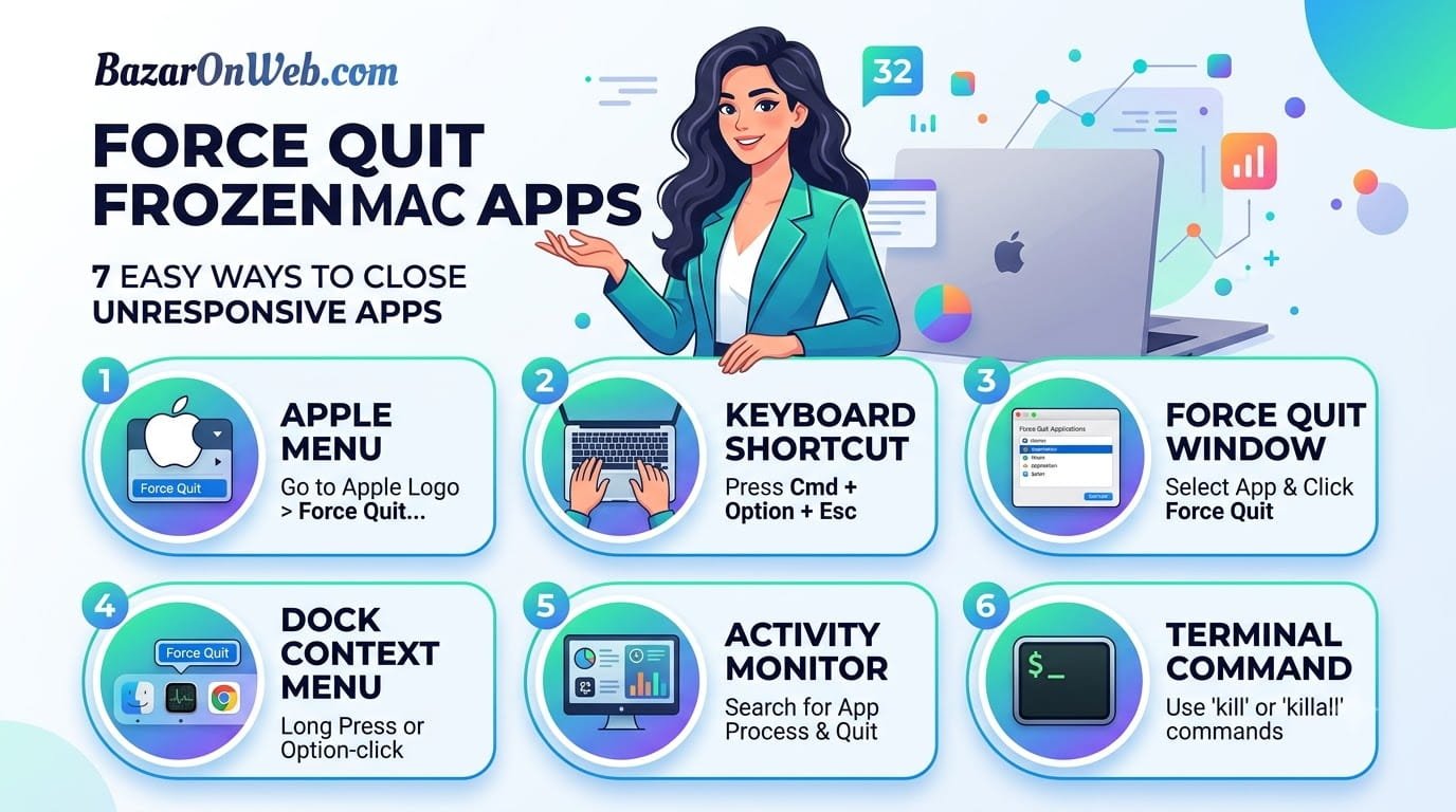 How to Force Quit a Frozen App on MacBook 7 Easy Ways to Close Unresponsive Apps.
